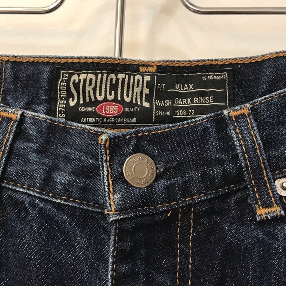 Men’s Vintage Structure dark denim Jeans 31X34 - Picture 3 of 12